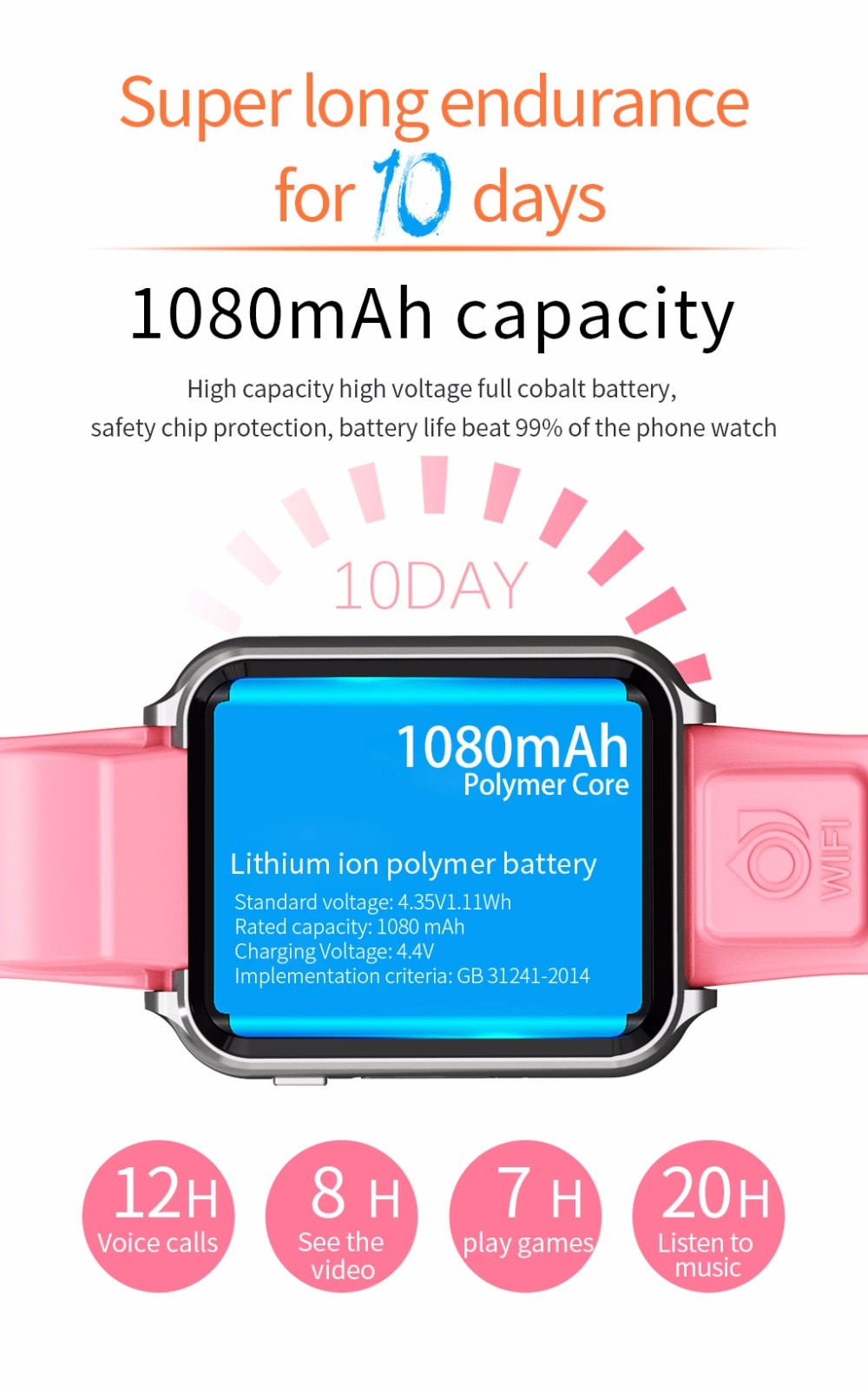 4G Kid's Smart Watch with SIM / TF Card